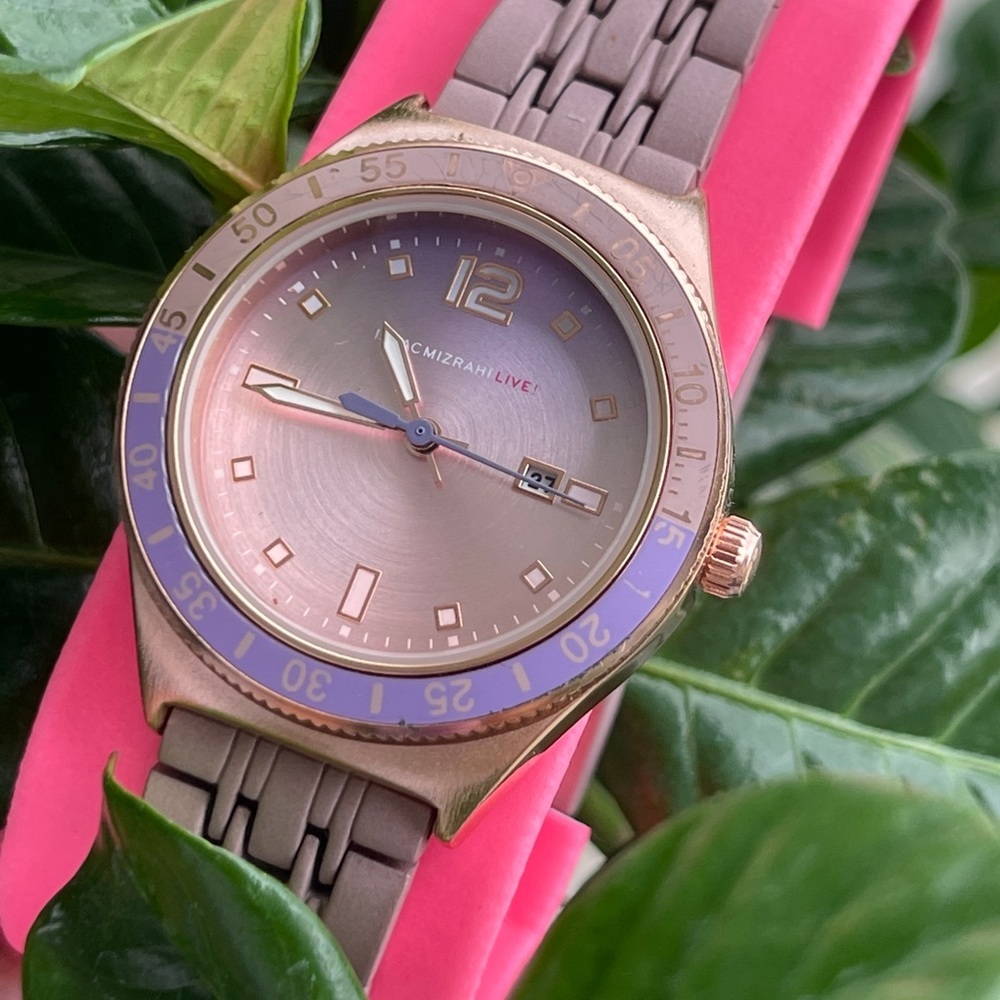 ISAAC MIZRAHI LIVE! Bezel Watch in light Pink - Picture 6 of 14
